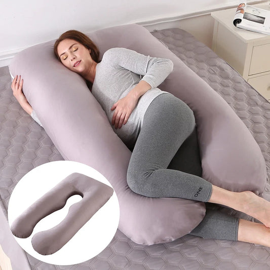 U-Shaped Maternity Pregnancy Pillow With Removable Cotton Cover
