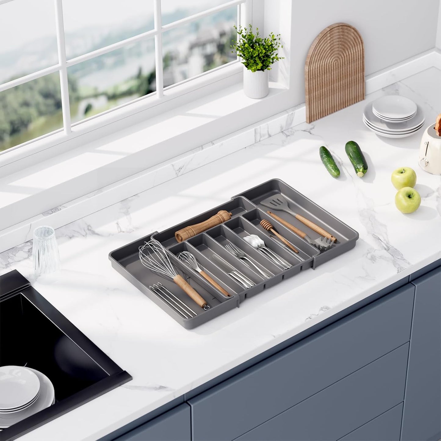 Cutlery Drawer Organizer Expandable Kitchen Drawer Storage Organizer