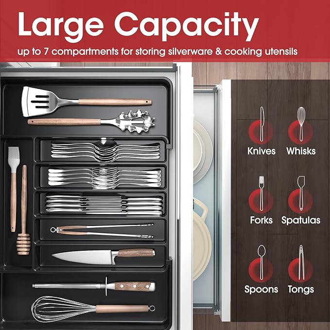 Cutlery Drawer Organizer Expandable Kitchen Drawer Storage Organizer