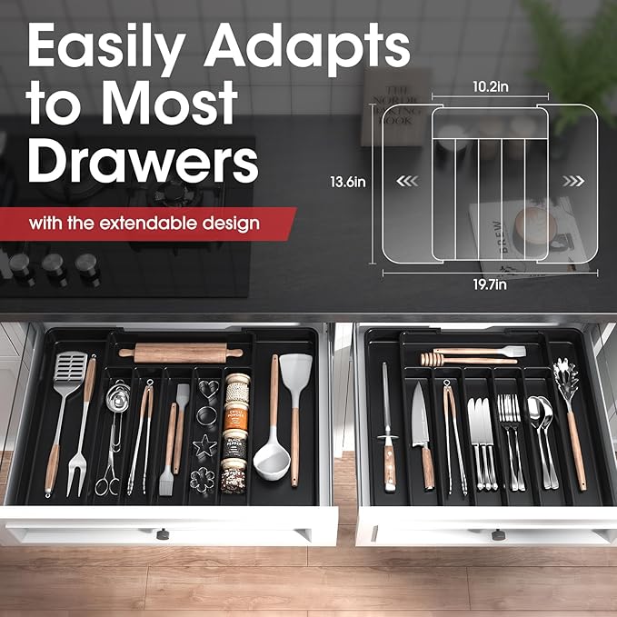 Cutlery Drawer Organizer Expandable Kitchen Drawer Storage Organizer