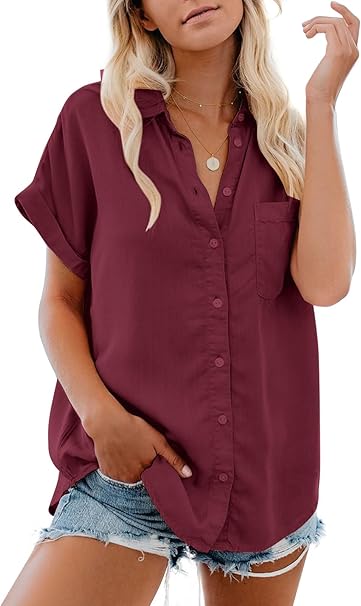 Chic & Comfy Cotton V-Neck Blouse – Summer Essential with Pockets|Flip Cart|