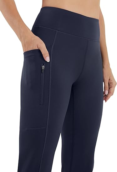 AFITNE Fleece-Lined Yoga Pants – Warm, High-Waisted & Water-Resistant with Pockets Flick Cart|