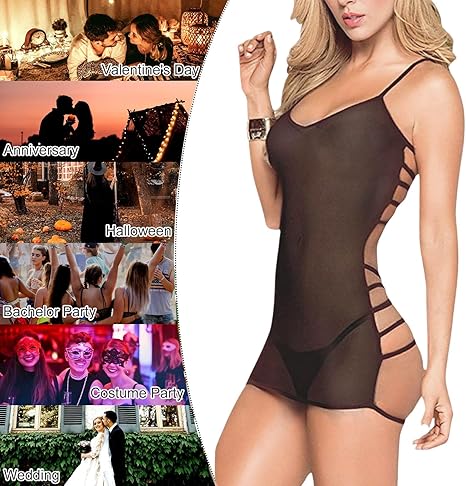 Sexy Tulle Babydoll Lingerie Dress - Sheer Mesh & Adjustable Straps | Flick Cart|