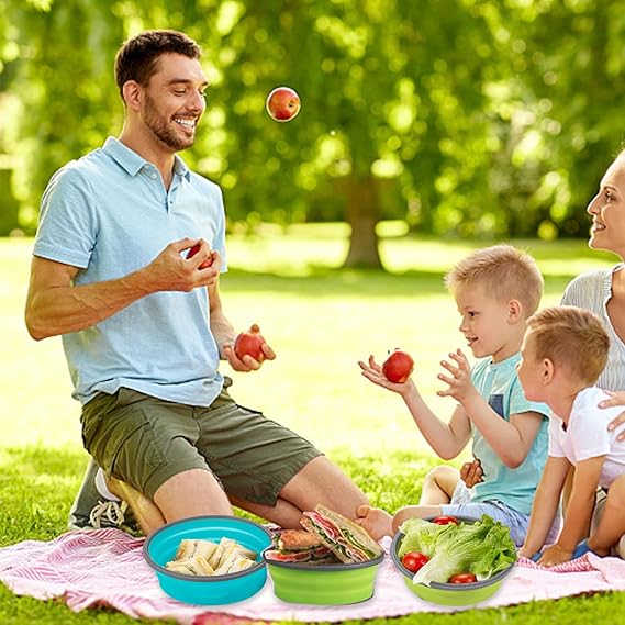 Collapsible Silicone Food Containers (Set of 2) – Space-Saving & Reusable