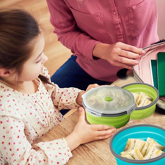 Collapsible Silicone Food Containers (Set of 2) – Space-Saving & Reusable