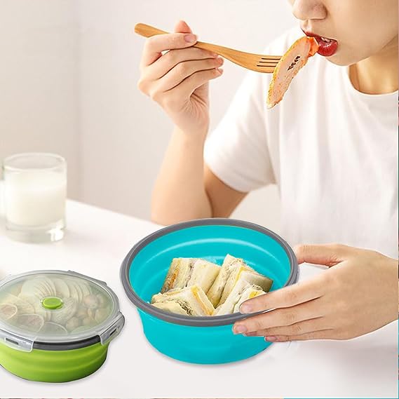 Collapsible Silicone Food Containers (Set of 2) – Space-Saving & Reusable