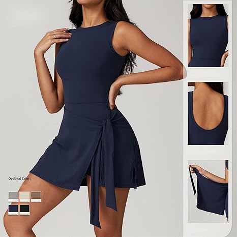 Athleisure Essential: Knotted Tank Romper - Gym to Golf Style | Flick Cart|