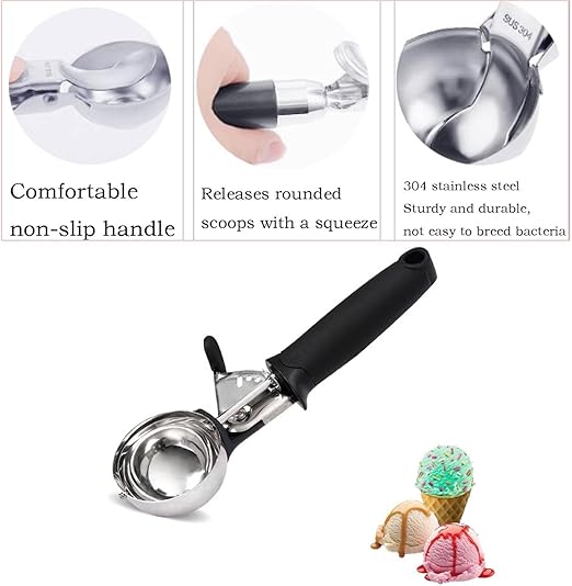 Pro-Grade Trigger Ice Cream Scoop - Perfect for Ice Cream, Fruit & More! | Flick Cart |