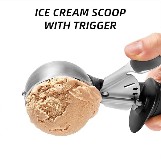 Pro-Grade Trigger Ice Cream Scoop - Perfect for Ice Cream, Fruit & More! | Flick Cart |