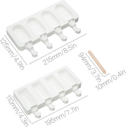 White Silicone Popsicle Mold – Make Perfect 3oz Ice Cream Bars at Home! | Flick Cart |