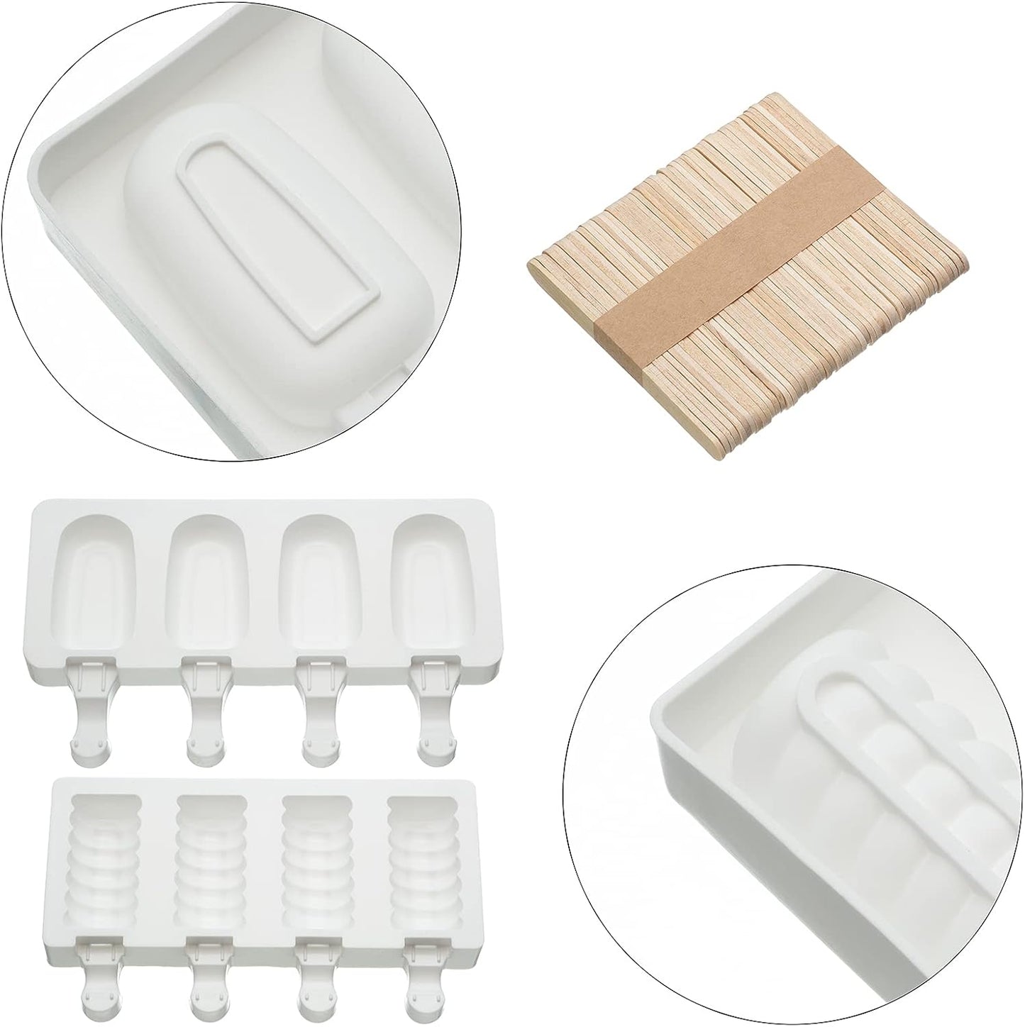 White Silicone Popsicle Mold – Make Perfect 3oz Ice Cream Bars at Home! | Flick Cart |