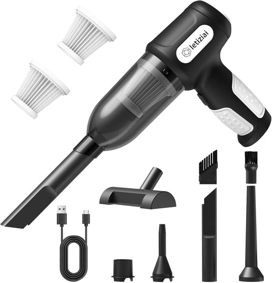3-in-1 Cordless Handheld Car Vacuum Cleaner 7000Pa – USB Rechargeable, Air Duster & Blower