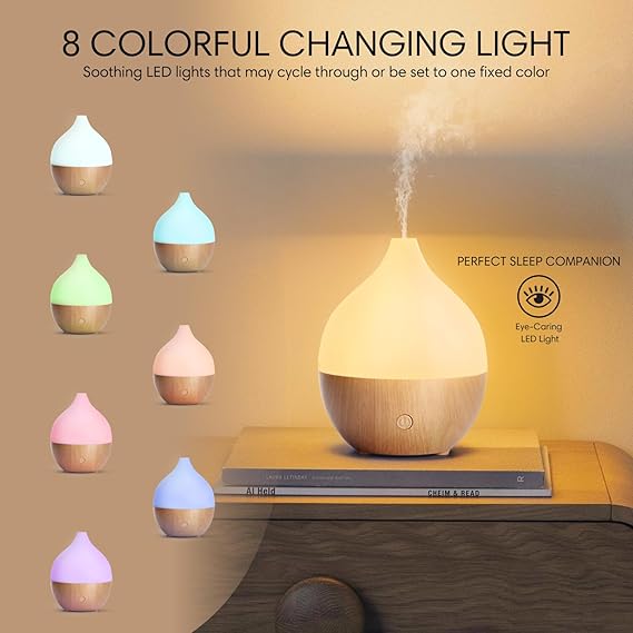 Aroma Diffuser – Quiet Ultrasonic Humidifier with Warm White Light Auto Shut-Off