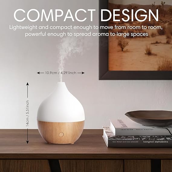 Aroma Diffuser – Quiet Ultrasonic Humidifier with Warm White Light Auto Shut-Off
