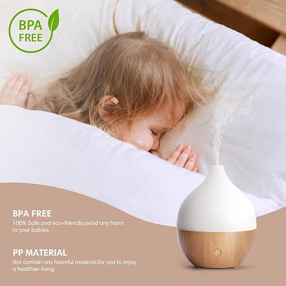 Aroma Diffuser – Quiet Ultrasonic Humidifier with Warm White Light Auto Shut-Off