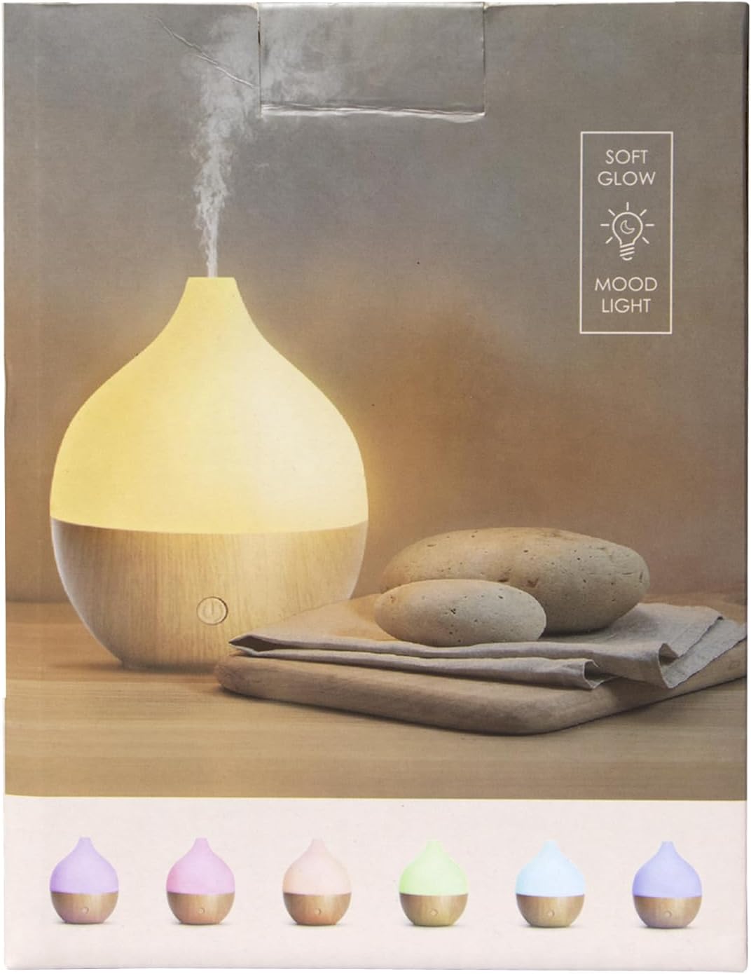 Aroma Diffuser – Quiet Ultrasonic Humidifier with Warm White Light Auto Shut-Off