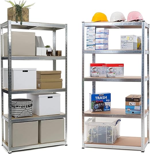 3-Pack Heavy Duty 5-Tier Shelves - 175kg/Shelf | Industrial Metal Racking for Garage/Workshop | Flick Cart