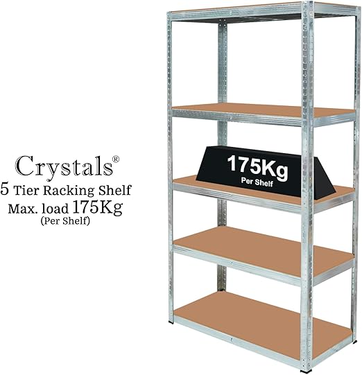 3-Pack Heavy Duty 5-Tier Shelves - 175kg/Shelf | Industrial Metal Racking for Garage/Workshop | Flick Cart