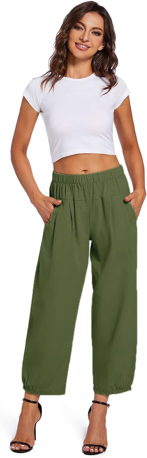 Comfy Wide-Leg Capri Yoga Pants with Pockets – Lounge in Style|Flick Cart|
