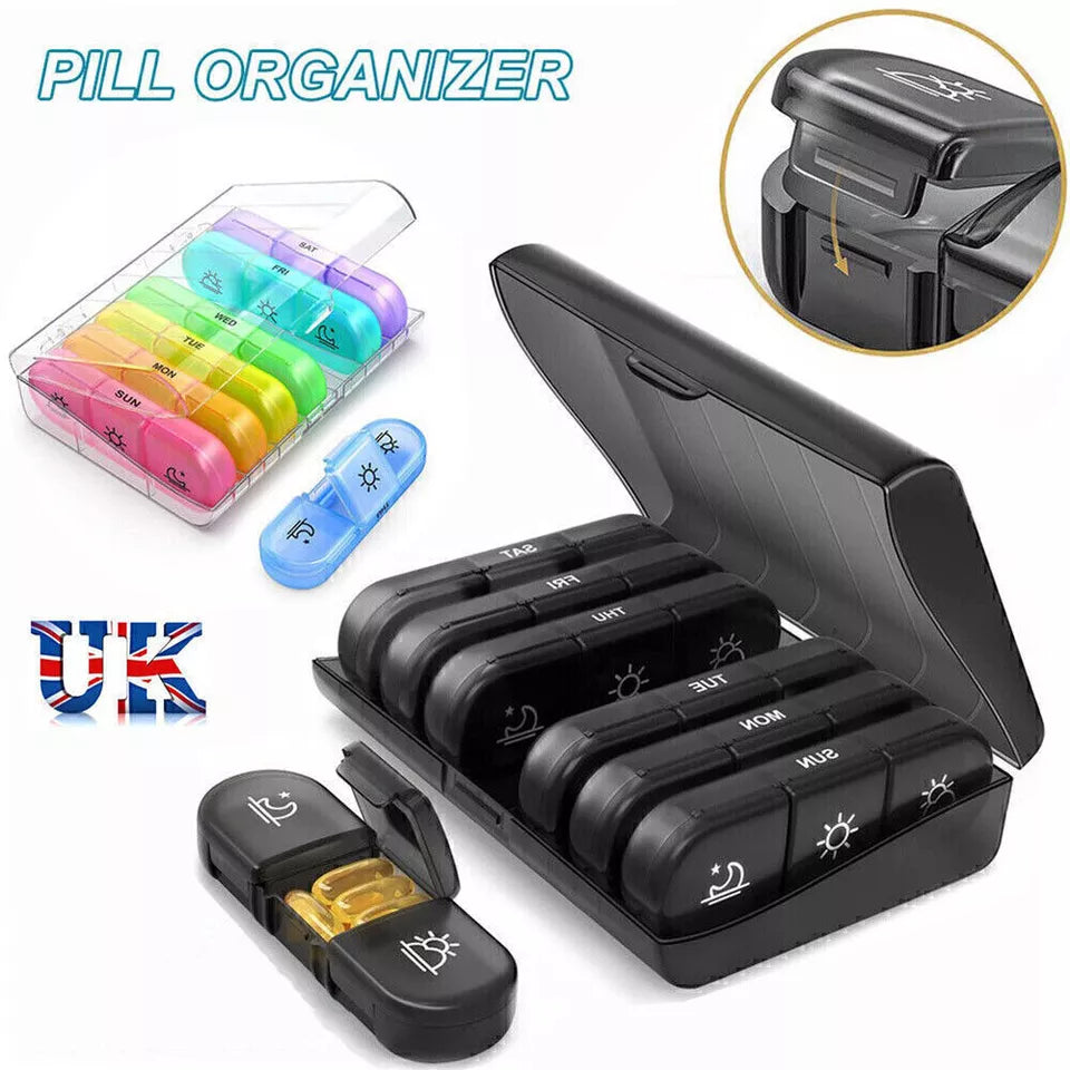 Storage 7 Day Weekly Container Organizer Pill Box
