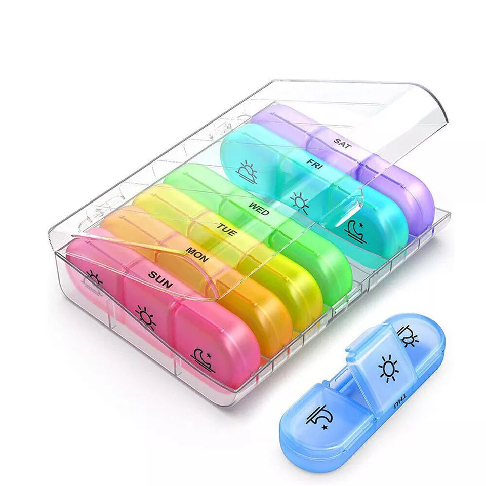 Storage 7 Day Weekly Container Organizer Pill Box