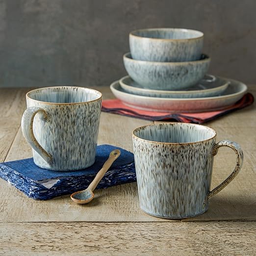 Denby Halo Speckle 12-Pc Dinner Set for 4 - Microwave & Dishwasher Safe | Flick Cart |