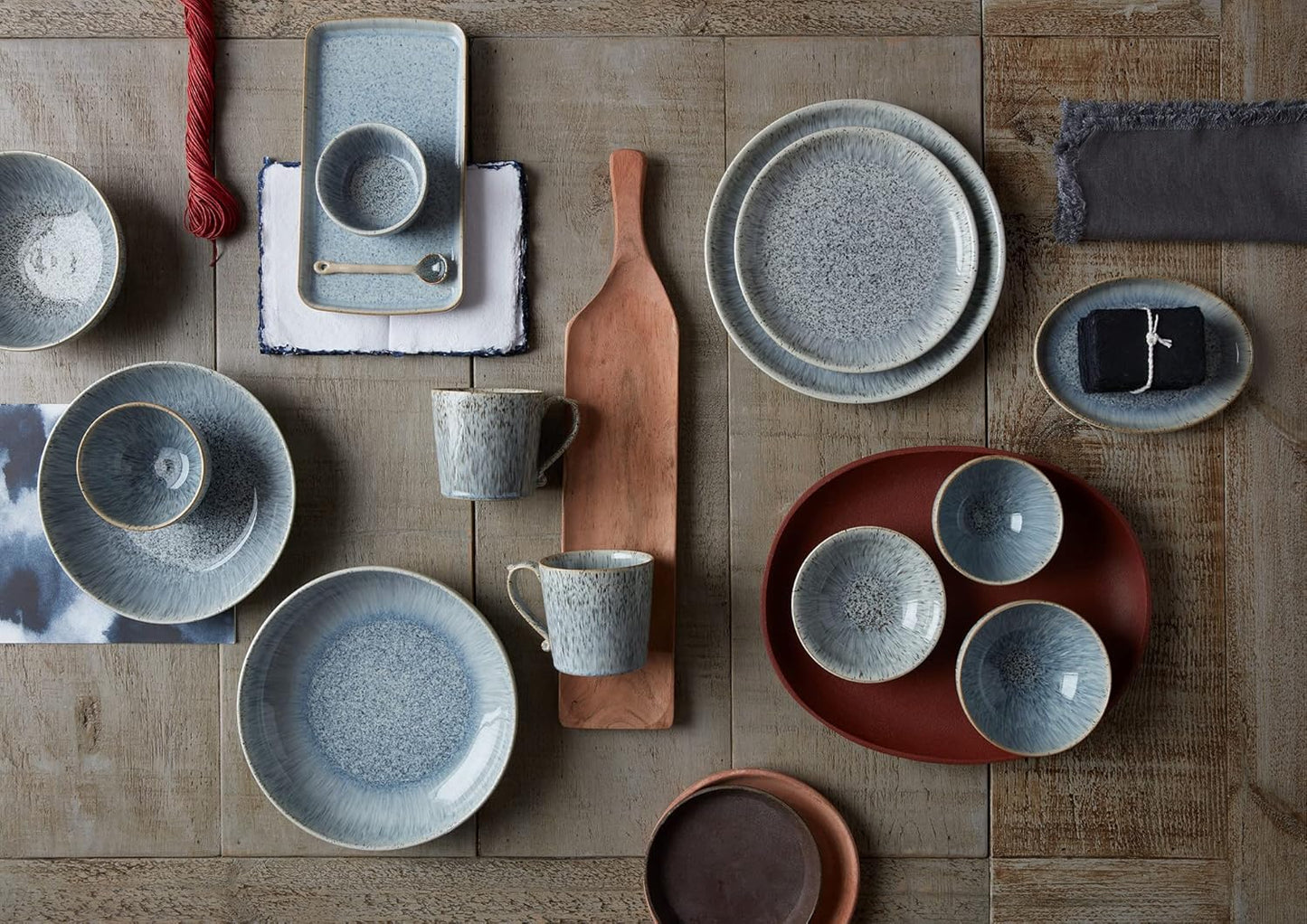 Denby Halo Speckle 12-Pc Dinner Set for 4 - Microwave & Dishwasher Safe | Flick Cart |