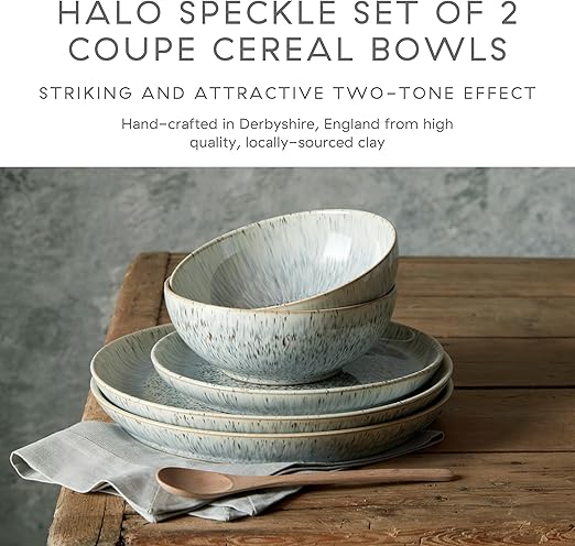 Denby Halo Speckle 12-Pc Dinner Set for 4 - Microwave & Dishwasher Safe | Flick Cart |