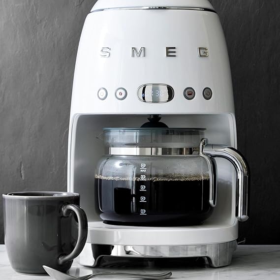 Smeg DCGC01 Jug for Overflow Coffee Maker DCF02 DCG01, Glass, Gray and Chrome