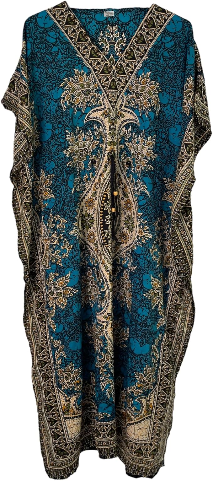 Ladies' African Print Dashiki Kaftan - One Size Boho Dress | Flick Cart|