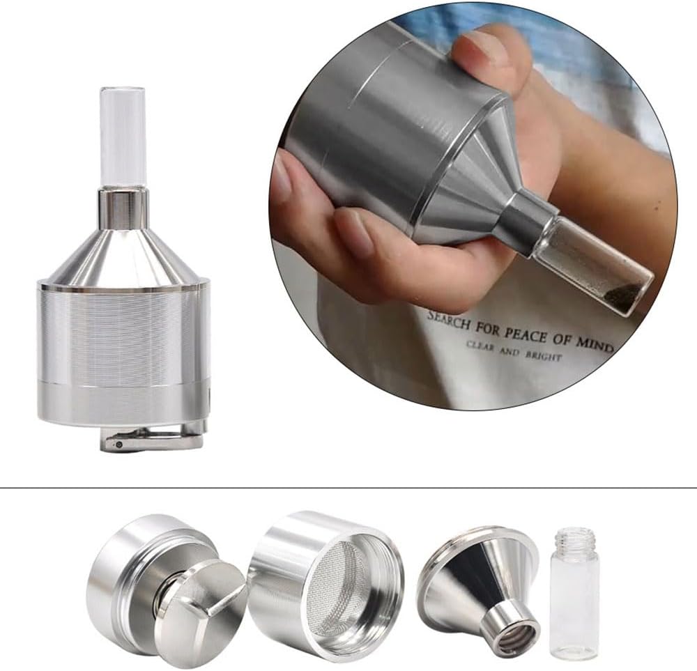 Flick Cart’s Silver Spice Master: Hand Mill Grinder with Glass Bottle – Grind, Store, Enjoy