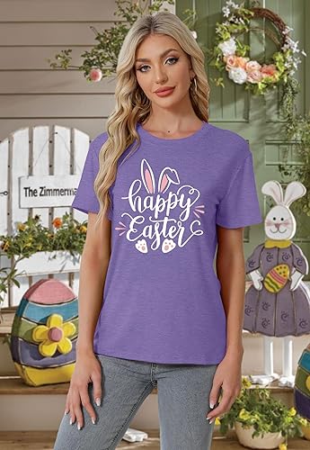 Hop into Style: Cute Bunny Easter T-Shirt for Women|Flick Cart|