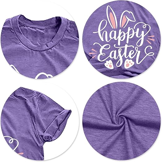 Hop into Style: Cute Bunny Easter T-Shirt for Women|Flick Cart|