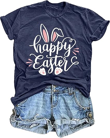 Hop into Style: Cute Bunny Easter T-Shirt for Women|Flick Cart|