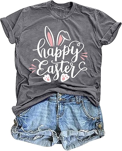 Hop into Style: Cute Bunny Easter T-Shirt for Women|Flick Cart|