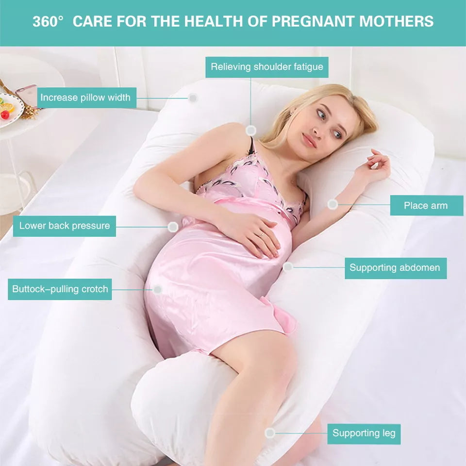 U-Shaped Maternity Pregnancy Pillow With Removable Cotton Cover