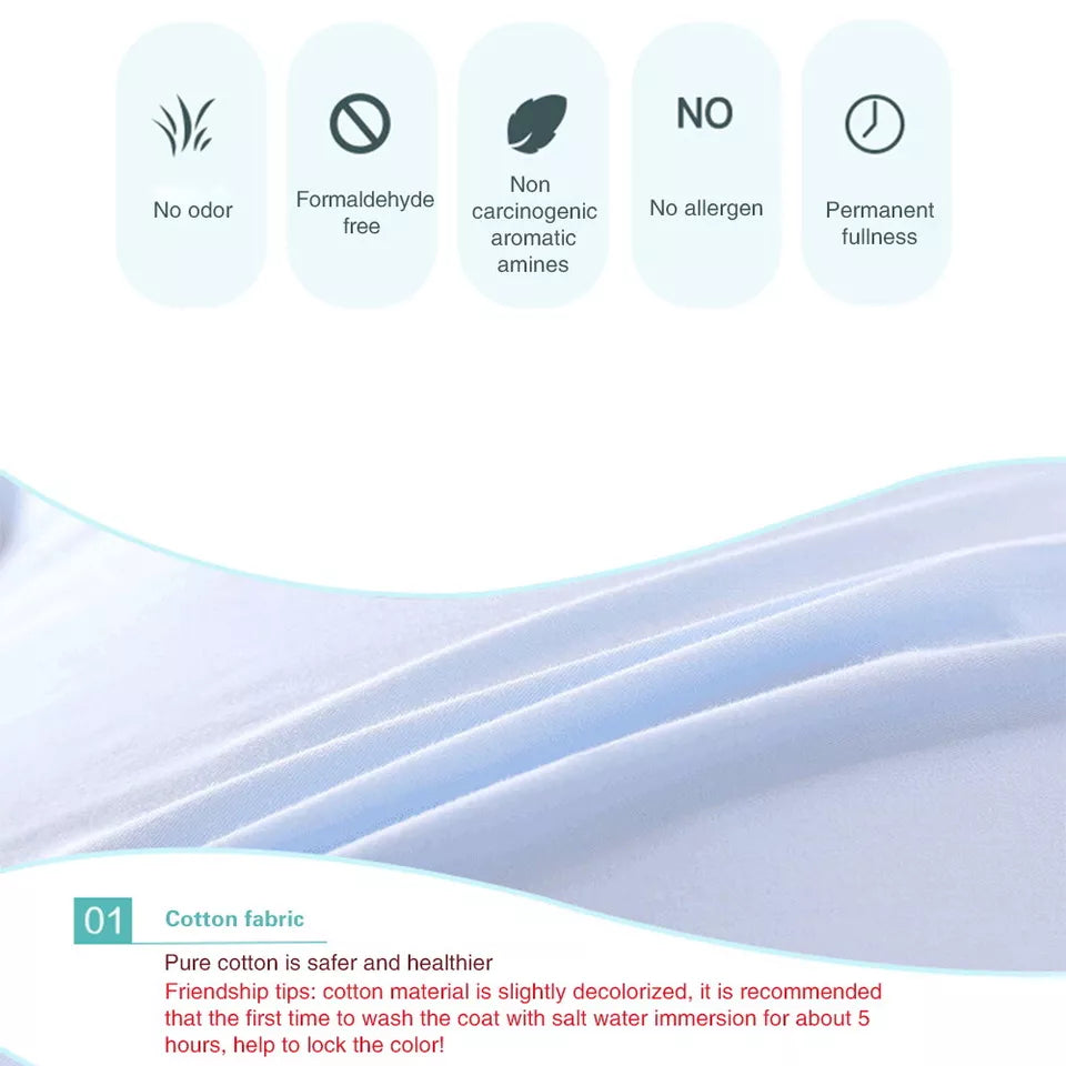 U-Shaped Maternity Pregnancy Pillow With Removable Cotton Cover