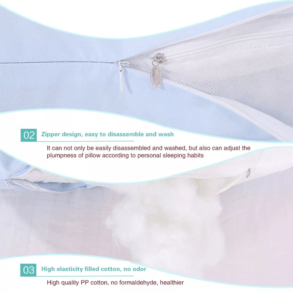 U-Shaped Maternity Pregnancy Pillow With Removable Cotton Cover