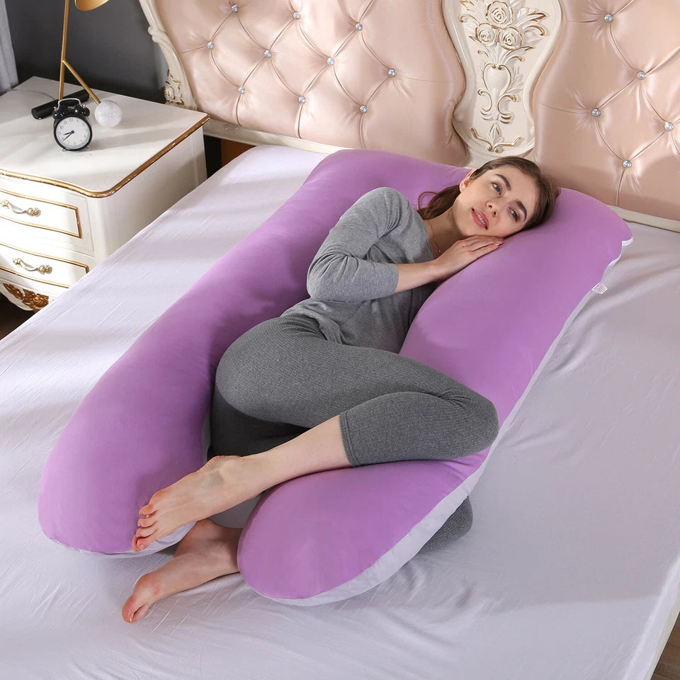 U-Shaped Maternity Pregnancy Pillow With Removable Cotton Cover