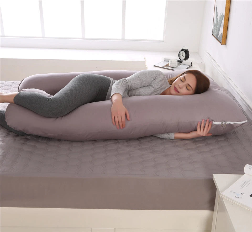 U-Shaped Maternity Pregnancy Pillow With Removable Cotton Cover
