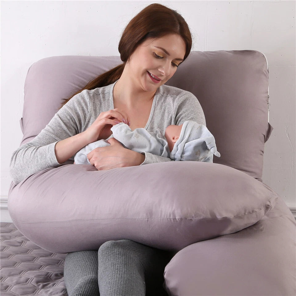 U-Shaped Maternity Pregnancy Pillow With Removable Cotton Cover