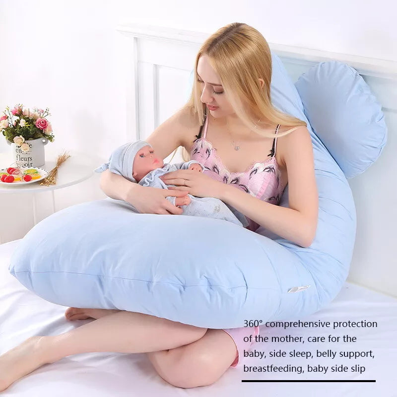 U-Shaped Maternity Pregnancy Pillow With Removable Cotton Cover
