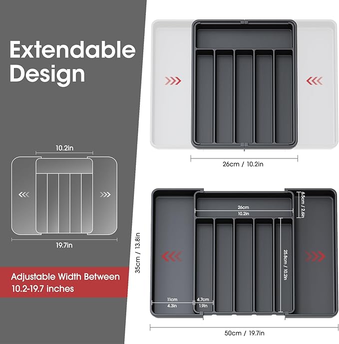 Cutlery Drawer Organizer Expandable Kitchen Drawer Storage Organizer
