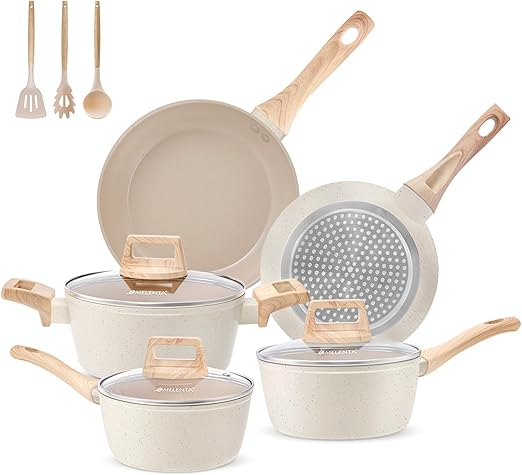 Ultimate 11-Piece Non-Stick Ceramic Cookware Set – Induction Ready & PFOA-Free! 🍳 | Flick Cart