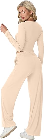 "Flick Cart's Luxe Lounge Set – Ruched Top & High-Waist Joggers with Pockets