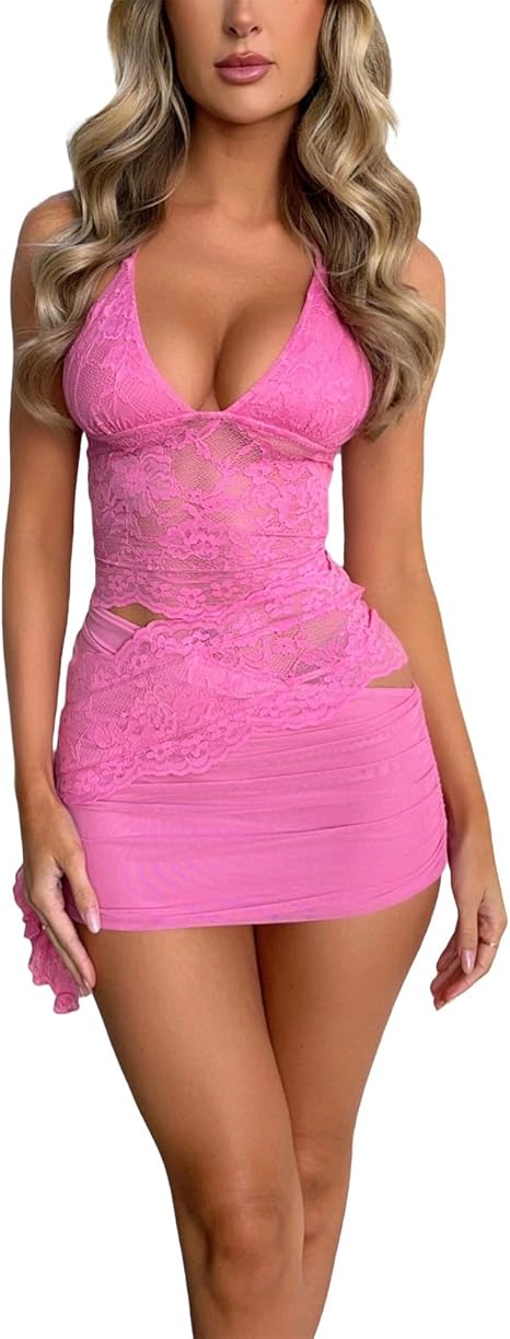 Stylish & Flirty: 2Pc Lace Cami & Ruched Skirt Set – Only on Flick Cart