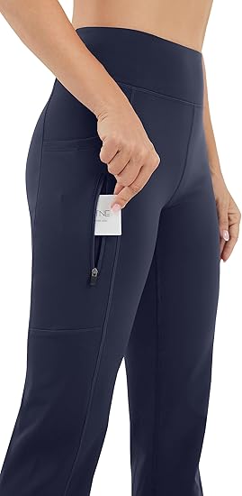 AFITNE Fleece-Lined Yoga Pants – Warm, High-Waisted & Water-Resistant with Pockets Flick Cart|