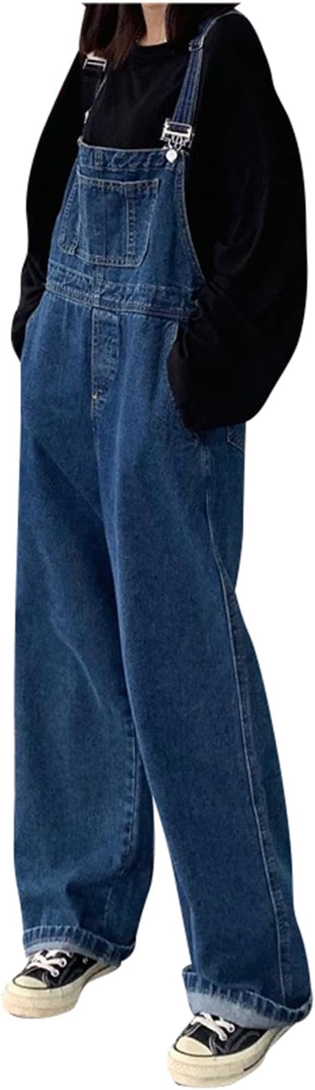 Women's Comfort Stretch Denim Jumpsuit - Relaxed Fit Tapered Leg | Flick Cart |