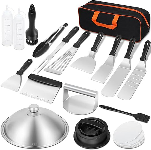 Professional BBQ Griddle Accessories Kit – 6-Pc Heavy Duty Stainless Steel Grill Tools Set