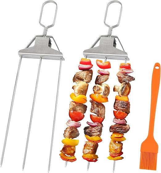 Flick Cart’s 3-Prong Kebab Skewers Kit – Grill, Roast & Serve Like a Pro